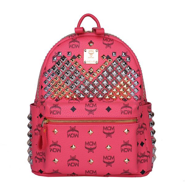 MCM Small Stark Front Studs Backpack MC4237S Red MCM Small Stark Front Studs Backpack MC4237S Red