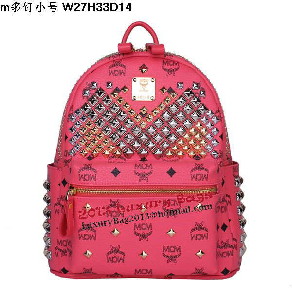 MCM Small Stark Front Studs Backpack MC4237S Red MCM Small Stark Front Studs Backpack MC4237S Red