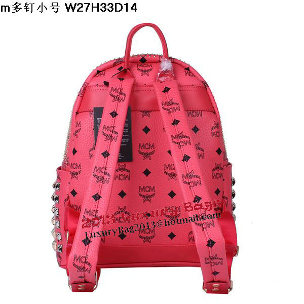 MCM Small Stark Front Studs Backpack MC4237S Red MCM Small Stark Front Studs Backpack MC4237S Red