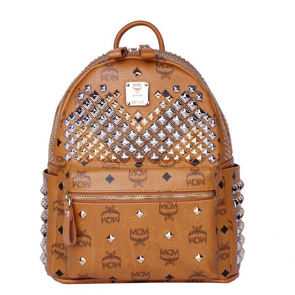 MCM Small Stark Front Studs Backpack MC4237S Wheat MCM Small Stark Front Studs Backpack MC4237S Wheat