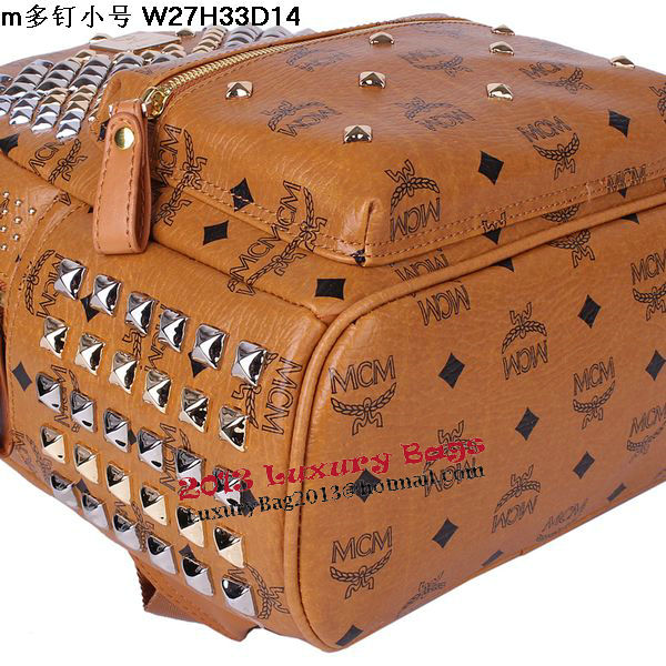 MCM Small Stark Front Studs Backpack MC4237S Wheat MCM Small Stark Front Studs Backpack MC4237S Wheat