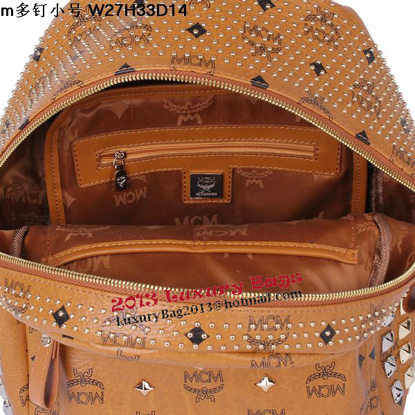 MCM Small Stark Front Studs Backpack MC4237S Wheat MCM Small Stark Front Studs Backpack MC4237S Wheat