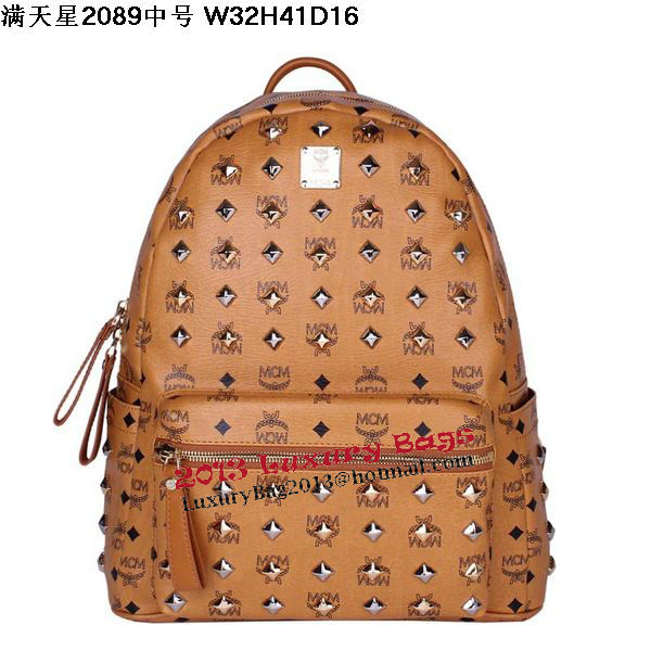 MCM Stark Studded Medium Backpack MC2089 Wheat MCM Stark Studded Medium Backpack MC2089 Wheat