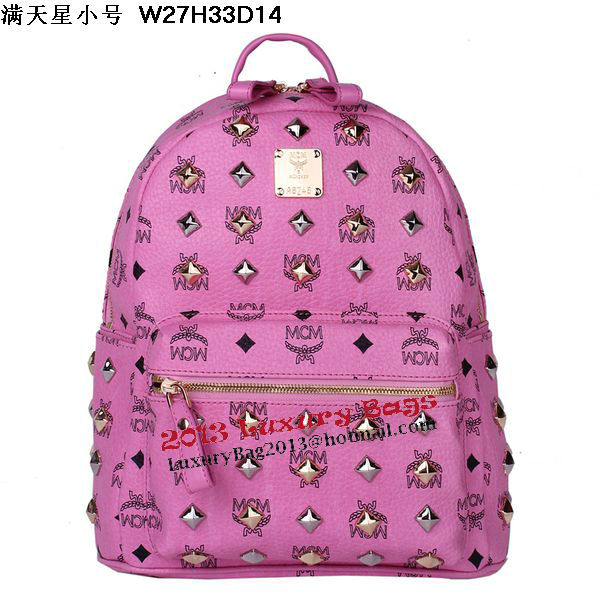 MCM Stark Studded Small Backpack MC2089S Rosy MCM Stark Studded Small Backpack MC2089S Rosy