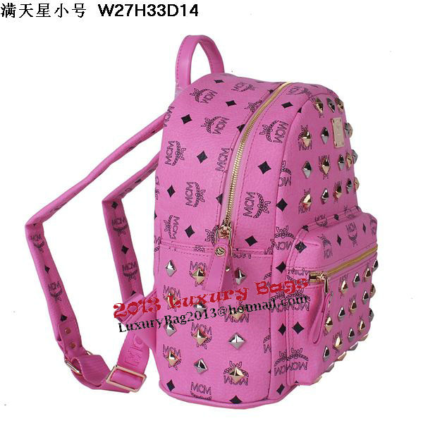 MCM Stark Studded Small Backpack MC2089S Rosy MCM Stark Studded Small Backpack MC2089S Rosy