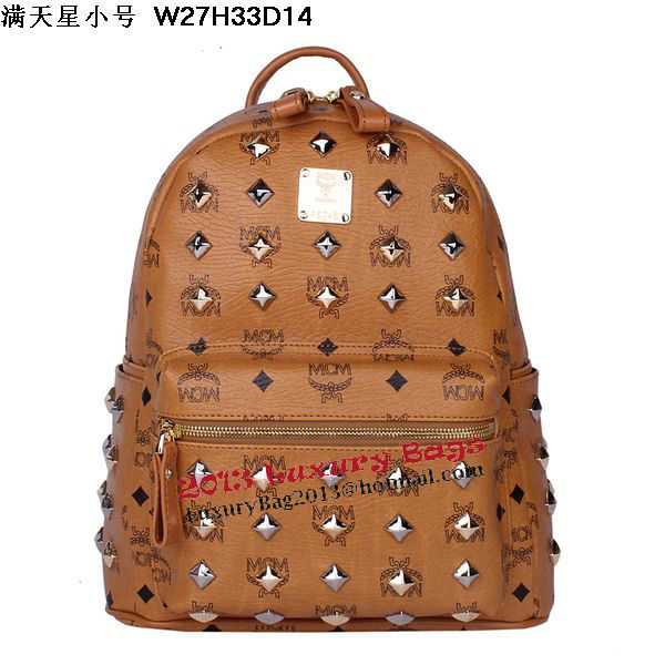 MCM Stark Studded Small Backpack MC2089S Wheat MCM Stark Studded Small Backpack MC2089S Wheat