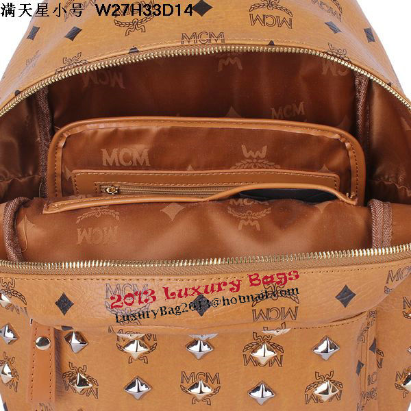 MCM Stark Studded Small Backpack MC2089S Wheat MCM Stark Studded Small Backpack MC2089S Wheat