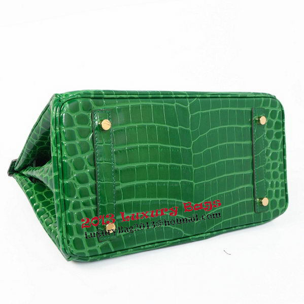 Hermes Birkin 30CM Tote Bags Green Iridescent Croco Leather Gold Hermes Birkin 30CM Tote Bags Green Iridescent Croco Leather Gold
