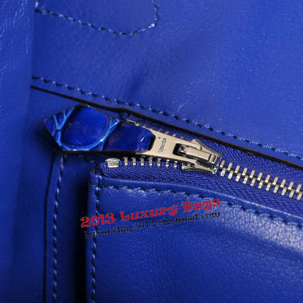 Hermes Birkin 35CM Tote Bag Blue Iridescent Croco Leather Silver Hermes Birkin 35CM Tote Bag Blue Iridescent Croco Leather Silver