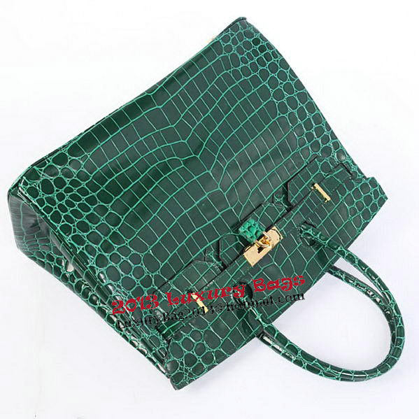 Hermes Birkin 35CM Tote Bag Green Iridescent Croco Leather Gold Hermes Birkin 35CM Tote Bag Green Iridescent Croco Leather Gold