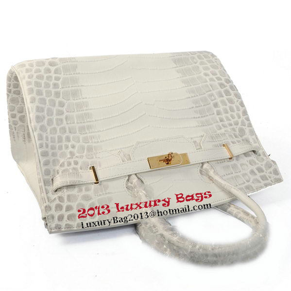 Hermes Birkin 35CM Tote Bag OffWhite Croco Leather Gold Hermes Birkin 35CM Tote Bag OffWhite Croco Leather Gold