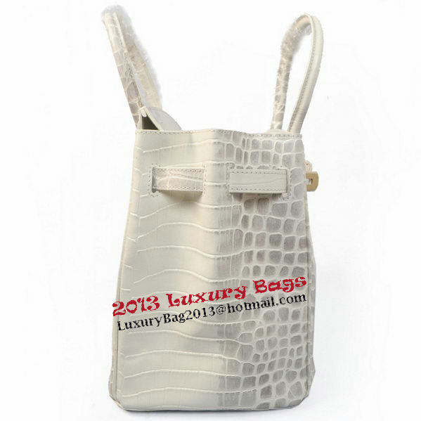 Hermes Birkin 35CM Tote Bag OffWhite Croco Leather Gold Hermes Birkin 35CM Tote Bag OffWhite Croco Leather Gold
