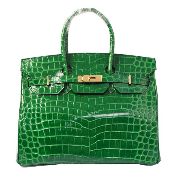 Hermes Birkin 35CM Tote Bags Green Iridescent Croco Leather Gold Hermes Birkin 35CM Tote Bags Green Iridescent Croco Leather Gold