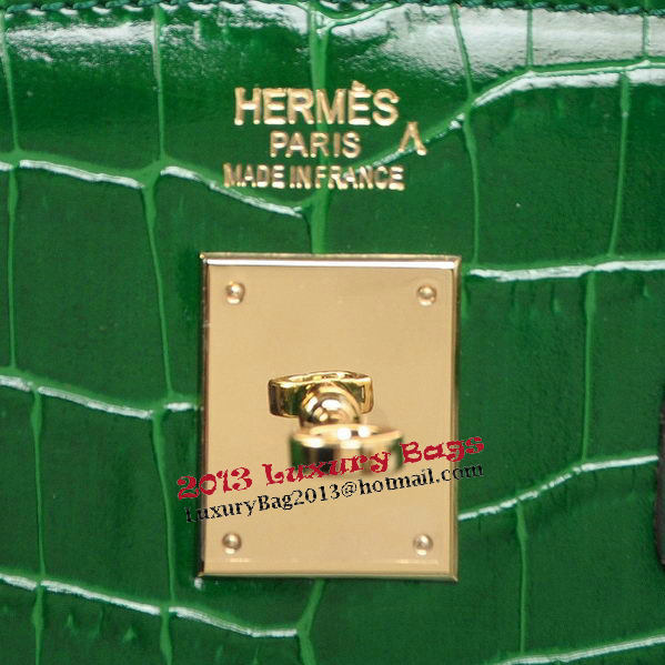 Hermes Birkin 35CM Tote Bags Green Iridescent Croco Leather Gold Hermes Birkin 35CM Tote Bags Green Iridescent Croco Leather Gold