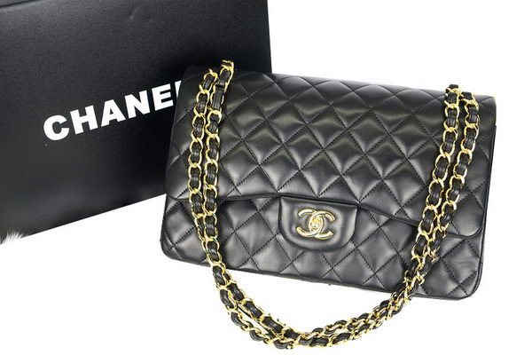 Chanel Jumbo Double Flaps Bag Black Original Leather A36097 Gold Chanel Jumbo Double Flaps Bag Black Original Leather A36097 Gold