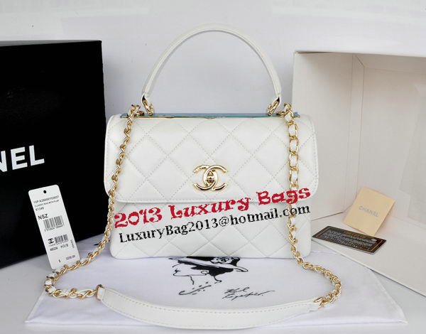 Chanel Classic Top Handle Bag Original Sheepskin Leather CHA92236 White Chanel Classic Top Handle Bag Original Sheepskin Leather CHA92236 White