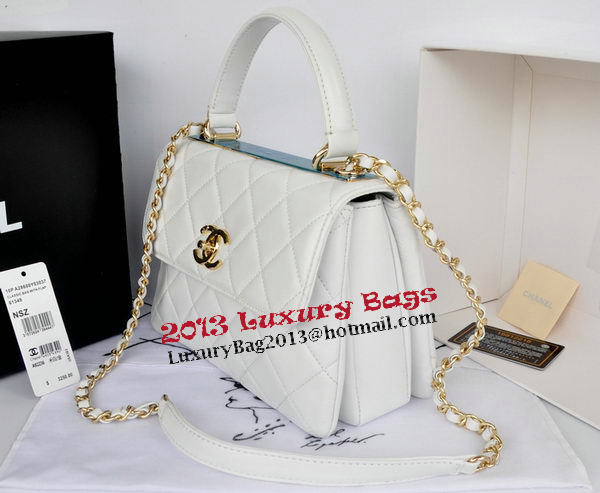 Chanel Classic Top Handle Bag Original Sheepskin Leather CHA92236 White Chanel Classic Top Handle Bag Original Sheepskin Leather CHA92236 White