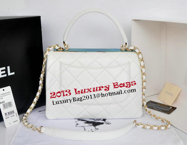 Chanel Classic Top Handle Bag Original Sheepskin Leather CHA92236 White Chanel Classic Top Handle Bag Original Sheepskin Leather CHA92236 White
