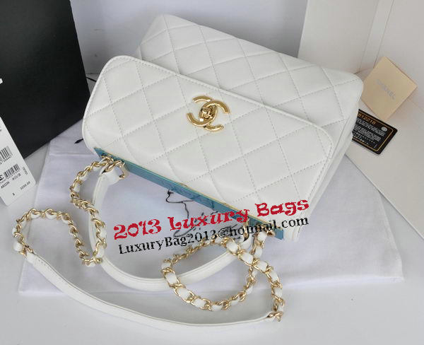 Chanel Classic Top Handle Bag Original Sheepskin Leather CHA92236 White Chanel Classic Top Handle Bag Original Sheepskin Leather CHA92236 White