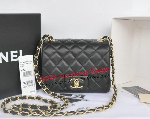 Chanel mini Classic Flap Bag Black Original Sheekskin CHA1115 Gold Chanel mini Classic Flap Bag Black Original Sheekskin CHA1115 Gold