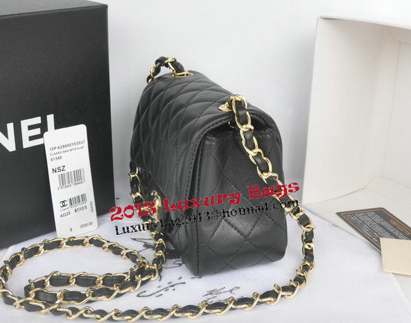 Chanel mini Classic Flap Bag Black Original Sheekskin CHA1115 Gold Chanel mini Classic Flap Bag Black Original Sheekskin CHA1115 Gold