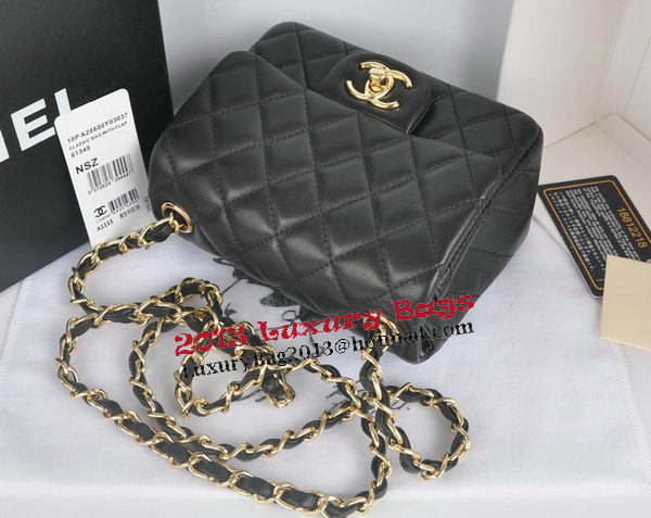 Chanel mini Classic Flap Bag Black Original Sheekskin CHA1115 Gold Chanel mini Classic Flap Bag Black Original Sheekskin CHA1115 Gold