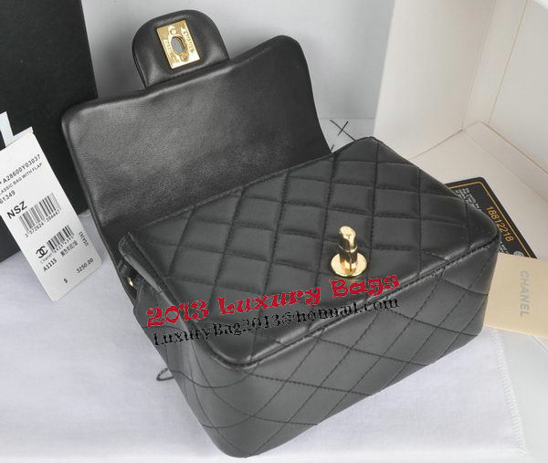 Chanel mini Classic Flap Bag Black Original Sheekskin CHA1115 Gold Chanel mini Classic Flap Bag Black Original Sheekskin CHA1115 Gold