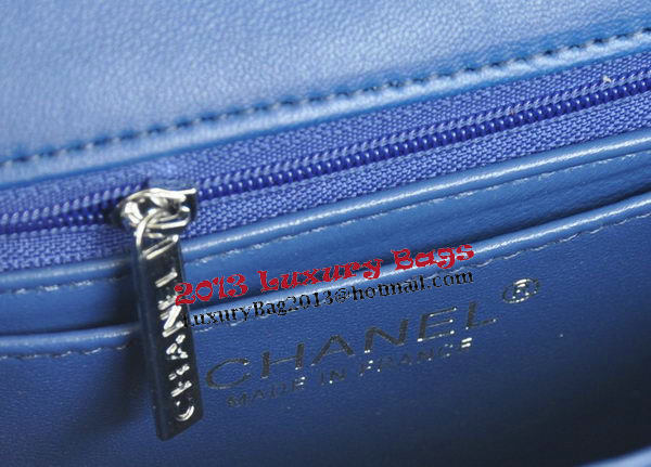 Chanel mini Classic Flap Bag Blue Original Sheekskin CHA1115 Silver Chanel mini Classic Flap Bag Blue Original Sheekskin CHA1115 Silver