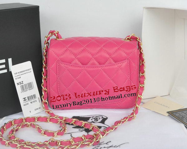 Chanel mini Classic Flap Bag Rose Original Sheekskin CHA1115 Gold Chanel mini Classic Flap Bag Rose Original Sheekskin CHA1115 Gold