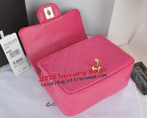 Chanel mini Classic Flap Bag Rose Original Sheekskin CHA1115 Gold Chanel mini Classic Flap Bag Rose Original Sheekskin CHA1115 Gold