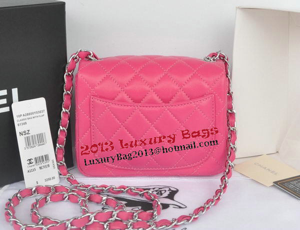 Chanel mini Classic Flap Bag Rose Original Sheekskin CHA1115 Silver Chanel mini Classic Flap Bag Rose Original Sheekskin CHA1115 Silver