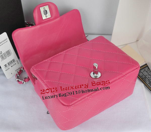Chanel mini Classic Flap Bag Rose Original Sheekskin CHA1115 Silver Chanel mini Classic Flap Bag Rose Original Sheekskin CHA1115 Silver