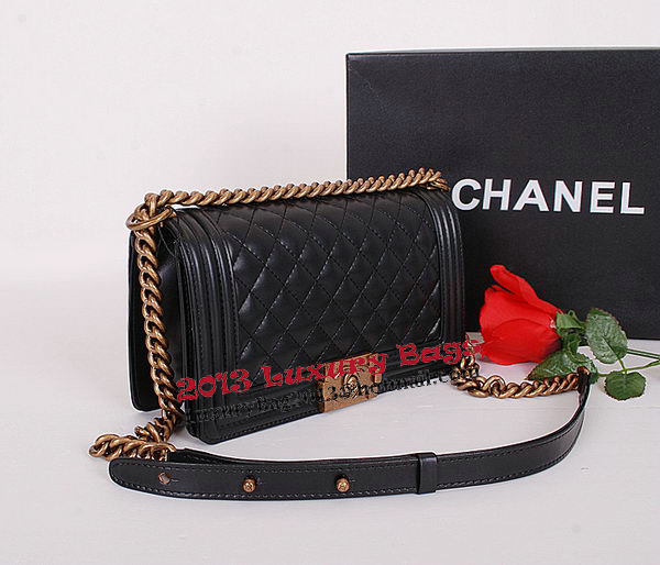 Le Boy Chanel Flap Shoulder Bag Black Sheepskin Leather CHA67086 Gold Le Boy Chanel Flap Shoulder Bag Black Sheepskin Leather CHA67086 Gold