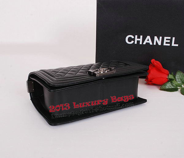 Le Boy Chanel Flap Shoulder Bag Black Sheepskin Leather CHA67086 Silver Le Boy Chanel Flap Shoulder Bag Black Sheepskin Leather CHA67086 Silver