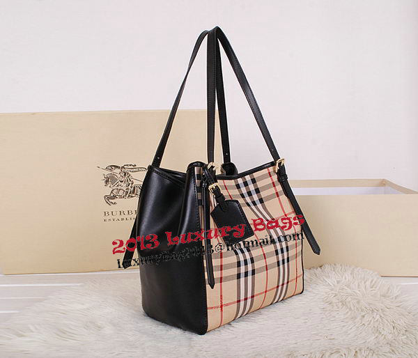 BurBerry Small Haymarket Check Tote Bag B3711 Black BurBerry Small Haymarket Check Tote Bag B3711 Black