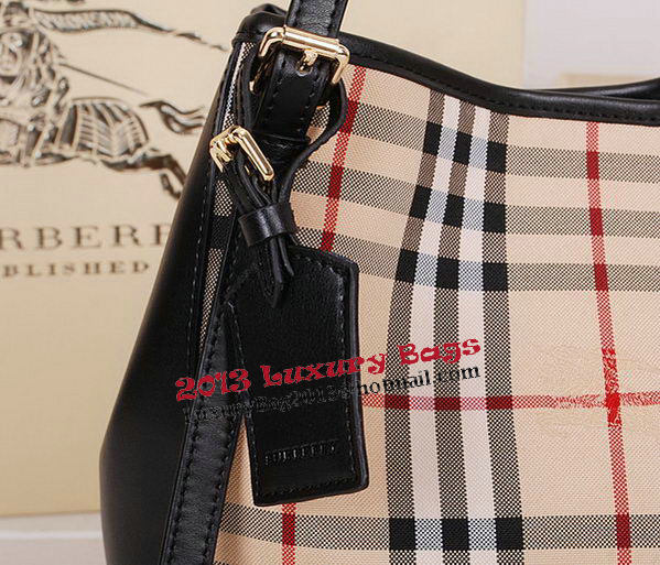 BurBerry Small Haymarket Check Tote Bag B3711 Black BurBerry Small Haymarket Check Tote Bag B3711 Black