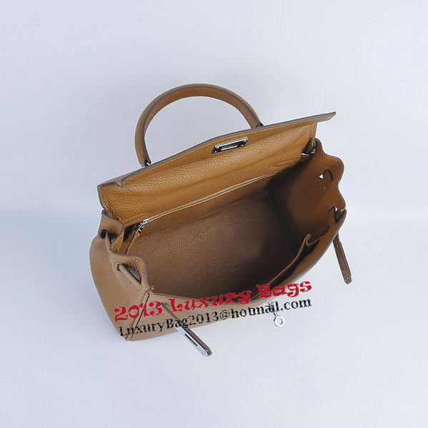 Hermes Kelly 28cm Shoulder Bags Wheat Grainy Leather Silver Hermes Kelly 28cm Shoulder Bags Wheat Grainy Leather Silver