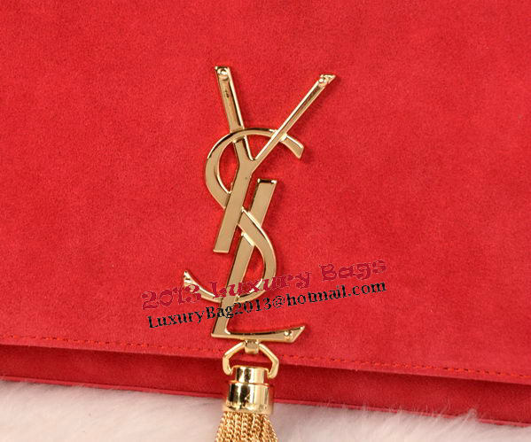 YSL Monogramme Cross-body Shoulder Bag Suede Leather Y311214 Red YSL Monogramme Cross-body Shoulder Bag Suede Leather Y311214 Red