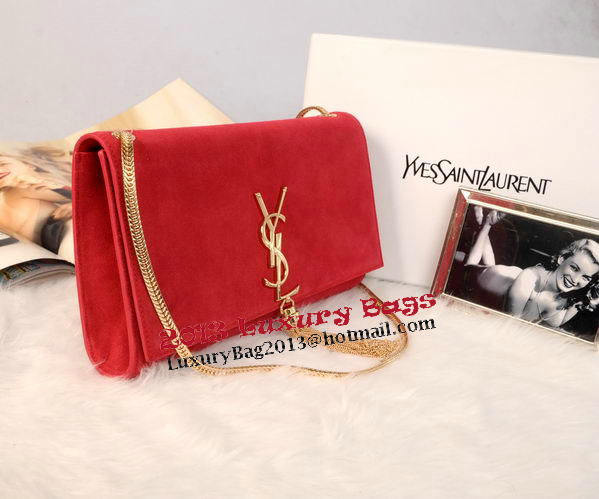 YSL Monogramme Cross-body Shoulder Bag Suede Leather Y311214 Red YSL Monogramme Cross-body Shoulder Bag Suede Leather Y311214 Red