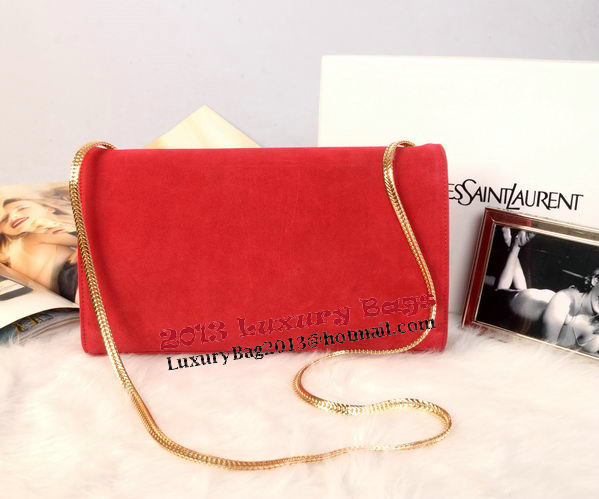 YSL Monogramme Cross-body Shoulder Bag Suede Leather Y311214 Red YSL Monogramme Cross-body Shoulder Bag Suede Leather Y311214 Red