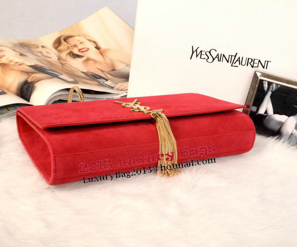 YSL Monogramme Cross-body Shoulder Bag Suede Leather Y311214 Red YSL Monogramme Cross-body Shoulder Bag Suede Leather Y311214 Red