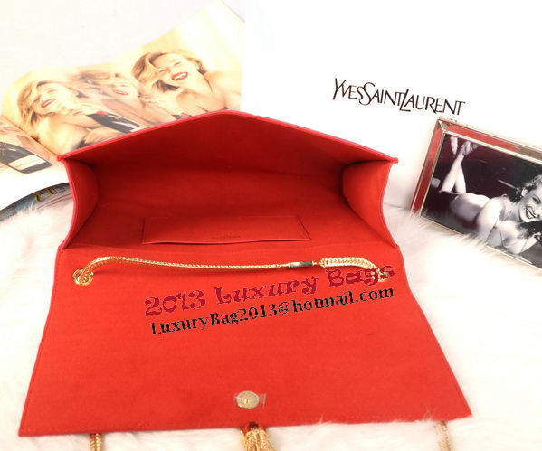 YSL Monogramme Cross-body Shoulder Bag Suede Leather Y311214 Red YSL Monogramme Cross-body Shoulder Bag Suede Leather Y311214 Red