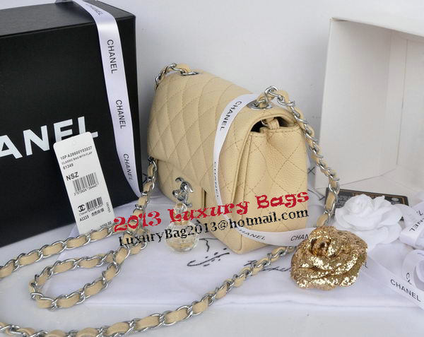Chanel mini Classic Flap Bag Apricot Cannage Pattern 1115 Silver Chanel mini Classic Flap Bag Apricot Cannage Pattern 1115 Silver
