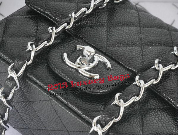 Chanel mini Classic Flap Bag Black Cannage Pattern 1115 Silver Chanel mini Classic Flap Bag Black Cannage Pattern 1115 Silver