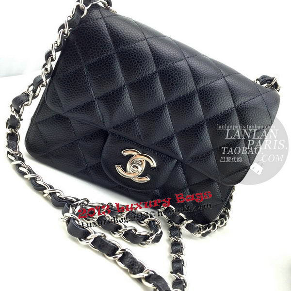 Chanel mini Classic Flap Bag Black Cannage Pattern 1115 Silver Chanel mini Classic Flap Bag Black Cannage Pattern 1115 Silver