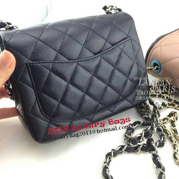 Chanel mini Classic Flap Bag Black Cannage Pattern 1115 Silver Chanel mini Classic Flap Bag Black Cannage Pattern 1115 Silver