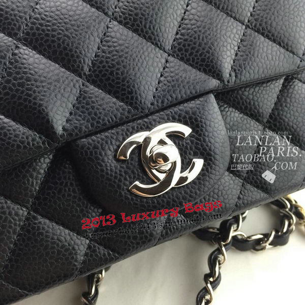 Chanel mini Classic Flap Bag Black Cannage Pattern 1115 Silver Chanel mini Classic Flap Bag Black Cannage Pattern 1115 Silver
