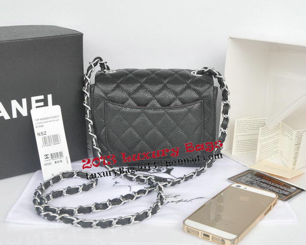Chanel mini Classic Flap Bag Black Cannage Pattern 1115 Silver Chanel mini Classic Flap Bag Black Cannage Pattern 1115 Silver