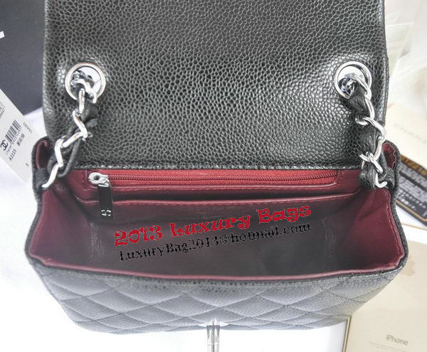 Chanel mini Classic Flap Bag Black Cannage Pattern 1115 Silver Chanel mini Classic Flap Bag Black Cannage Pattern 1115 Silver