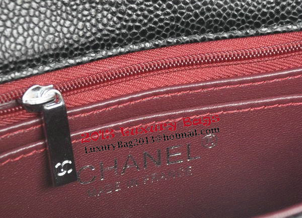 Chanel mini Classic Flap Bag Black Cannage Pattern 1115 Silver Chanel mini Classic Flap Bag Black Cannage Pattern 1115 Silver